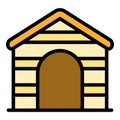 Dog shed icon vector flat