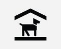 Dog Shelter Icon. Canine Animal Home House Boarding Hut Cabin Symbol. Indoor Pet Adoption Care Center Sign Vector Graphic Clipart