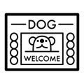 Dog shelter simple vector icon. Black and white illustration of house for Homeless dogs. Outline linear icon. Royalty Free Stock Photo