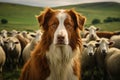 dog shepherd guarding sheep generative ai Royalty Free Stock Photo