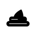 Dog shit simple vector icon. Black and white illustration of poop. Solid linear pet icon. Royalty Free Stock Photo