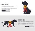 Dog Show Poster Web Pages Set Vector Illustration