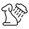 Dog shower icon outline vector. Hair animal