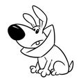 Dog Sick Collar Animal Character Cartoon Illustration Isolated Coloring Page
