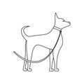 dog side view linear illustration. Pets and grooming