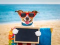 Dog siesta on beach chair Royalty Free Stock Photo