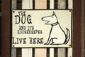 Dog sign on Royalty Free Stock Photo