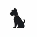 Minimalist Scottie Dog Silhouette Icon With Pensive Poses