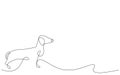 Dog silhouette dachshund line drawing vector illustration