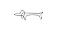 Dog silhouette dachshund line drawing vector illustration