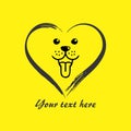 Dog logo in a heart shape - Pet shop - dog care