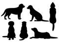 Dog silhouette set Royalty Free Stock Photo