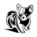 Dog silhouette stock logo template, flat design Royalty Free Stock Photo