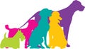 Dog Silhouettes Colour