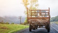 Dog sits in the back of an old truck Royalty Free Stock Photo