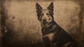 19th Century Dog: A Calotype Print In Wet Plate Collodion Style Royalty Free Stock Photo