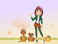 Dog sitter Royalty Free Stock Photo