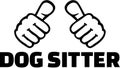 Dog sitter with thumbs. T-Shirt Design.