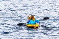 Kayaking on Lac Le Jeune lake near Kamloops, British Columbia, Canada