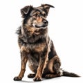 Dog sitting in front of a white background Royalty Free Stock Photo