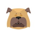 Dog sleeping emoji. Pet asleep emotions. bulldog dormant. Vector