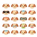 Dog smiley faces icon set. Royalty Free Stock Photo