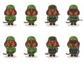 Vector illustration. of Dog Soldier set