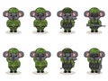 Vector illustration of Koala Soldier set