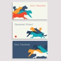 Dog sport leaflets. Trainer business cards. Royalty Free Stock Photo