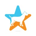 Dog star shape concept logo Design Vector Template. Royalty Free Stock Photo