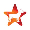 Dog star shape concept logo Design Vector Template. Royalty Free Stock Photo