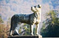 Dog statue at Peles castle Royalty Free Stock Photo