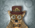 Dog steampunk in hat 2