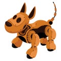 Dog steampunk robot. Unusual animal pattern mechanism vector illustration Royalty Free Stock Photo