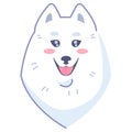 Dog sticker, friendliness character. Samoyed breed.