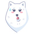 Dog sticker, incredulous emoticon. Emoticon for social networks and messengers. Cute kawaii animal in cartoon style