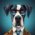 Dog In Suit And Tie With Glasses Art By Tuan Chun