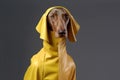 dog stylish art fashion concept latex animal funny colourful pet. Generative AI.