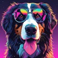 a dog with sunglasses on is looking at the camera and smiling Royalty Free Stock Photo