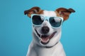 dog smile pet portrait animal concept background funny sunglasses cute. Generative AI.