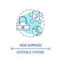 Dog supplies concept icon