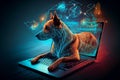Dog surfing the internet network with big data and artificial intelligence