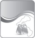 Dog tags on silver wave background