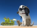 Dog tanker 3d illustration Royalty Free Stock Photo