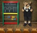 Dog teaches math to its students 2 Royalty Free Stock Photo