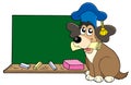 Dog teacher with blackboard Royalty Free Stock Photo