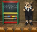 Dog teaches math to its students 3 Royalty Free Stock Photo