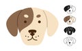 Dog terrier faces cartoon character set puppy childish symbol muzzle line doodle icon doggy pet