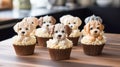 A dog-themed cupcake, a charming and scrumptious treat