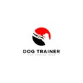 Dog trainer logo with standing dog modern animal logo